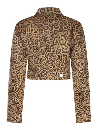 Marciano Leopard-print Denim Jacket In Animal Print