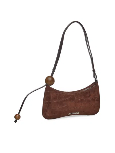 Jacquemus Le Bisou Perle Shoulder Bag In Brown
