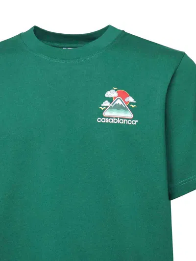 Casablanca Montagne Ondulee Crewneck T-shirt In Green