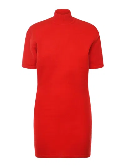 Jacquemus La Robe Maille Chestnut Dress In Red