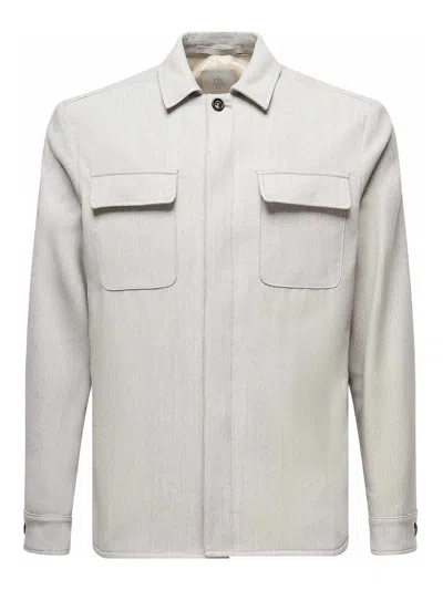 Eleventy Double-pocket Shirt Jacket In Gray