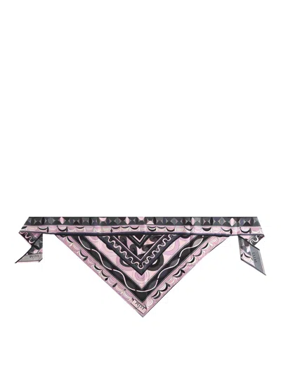 Pucci Printed Silk Twill Triangle Scarf In Pink
