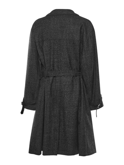 Dolce & Gabbana Dolce&gabbana Grey Wool Double-breasted Coat Men In Black