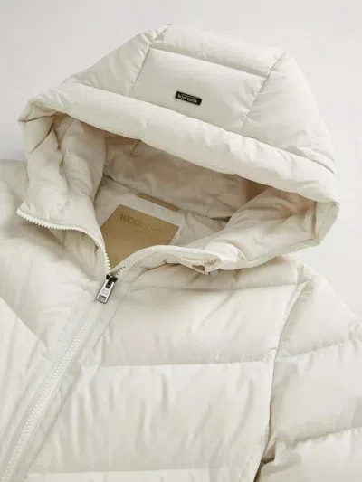 Woolrich Shirley Down Jacket In Microfiber In White