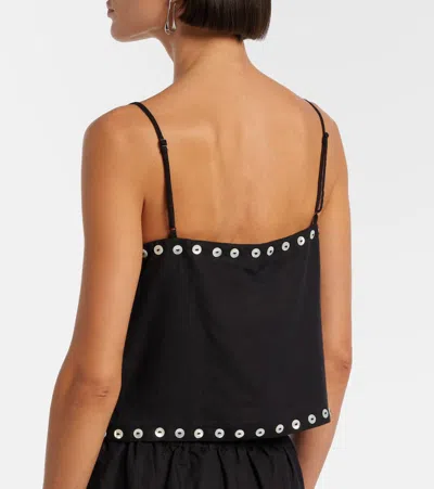 Staud Kirra Linen-blend Tank Top In Animal Print