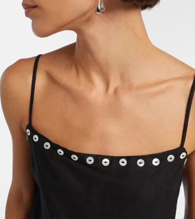 Staud Kirra Linen-blend Tank Top In Animal Print