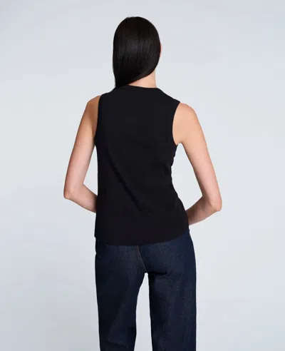 Kenneth Cole Crew Neck Cotton Tank Top In Black