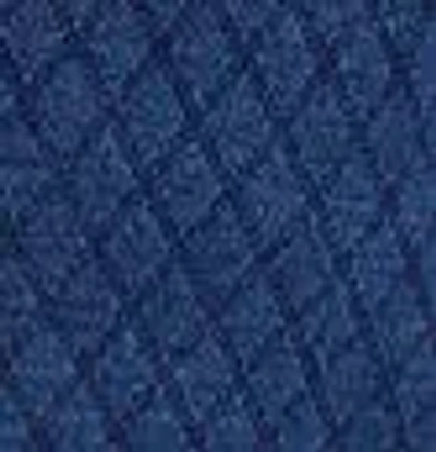 Kenneth Cole Denim Quilted Collarless Jacket In Blue