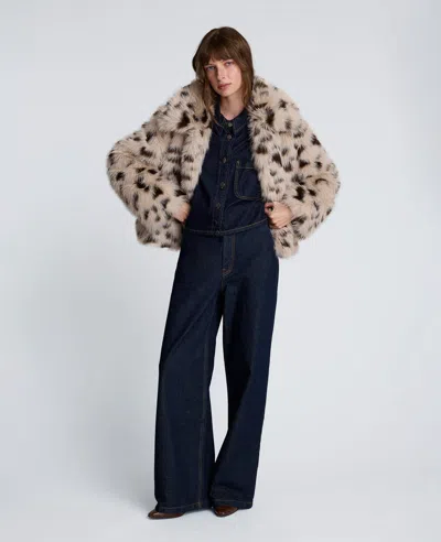 Kenneth Cole Denim High Rise Wide Leg Jean Pant In Blue