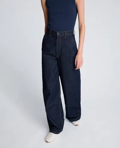 Kenneth Cole Denim High Rise Wide Leg Jean Pant In Blue