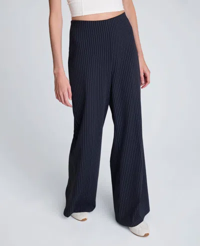 Kenneth Cole Pinstripe Knit Pull-on Flare Pant In Blue