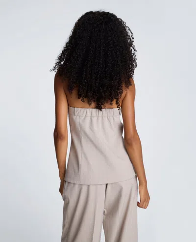 Kenneth Cole Plaid Sleeveless Bustier With Belt Loops