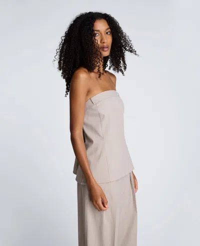 Kenneth Cole Plaid Sleeveless Bustier With Belt Loops