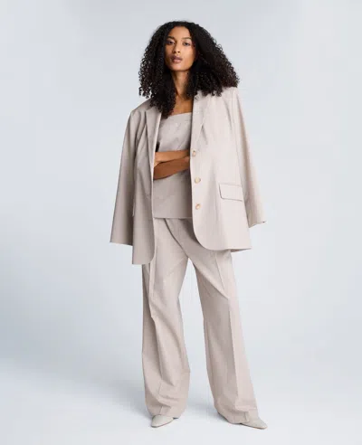 Kenneth Cole Plaid Sleeveless Bustier With Belt Loops