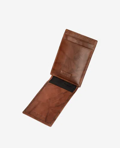 Kenneth Cole Crunch Leather Wallet In Brown