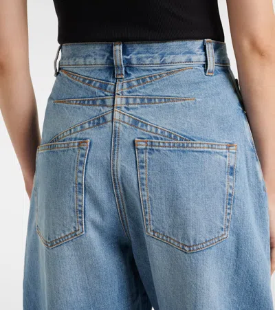 Alaïa High-rise Barrel-leg Jeans In Blue