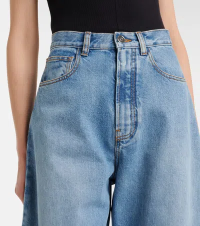 Alaïa High-rise Barrel-leg Jeans In Blue