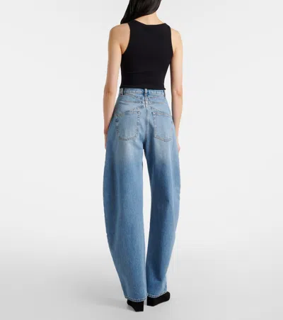 Alaïa High-rise Barrel-leg Jeans In Blue
