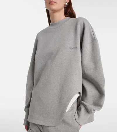 Attico Oversized Cotton Jersey Sweatshirt In Gray