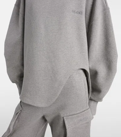 Attico Oversized Cotton Jersey Sweatshirt In Gray