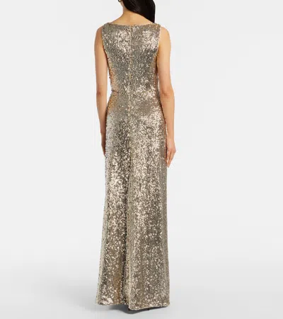 Simkhai Womens Gold Multi Felicity Sequin Stretch-woven Gown In Brown