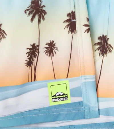 Molo Palm Tree-print Swim Shorts In Burgundy