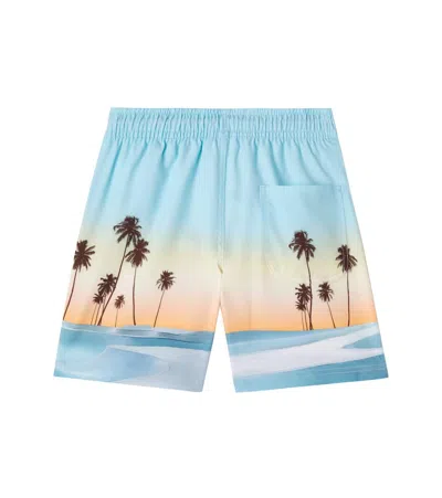 Molo Palm Tree-print Swim Shorts In Burgundy