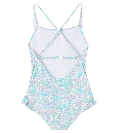Bonpoint Lacey Floral Ruffled Swimsuit In Multi