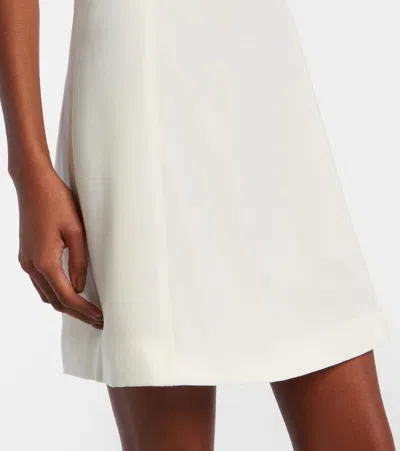 Simkhai Jolie Velvet-trimmed Crepe Minidress In White