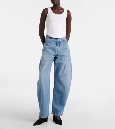 Alaïa Ribbed-knit Wool-blend Bustier In White