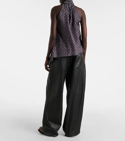 Acne Studios 2023 Mid-rise Wide-leg Coated Jeans In Black