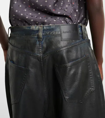 Acne Studios 2023 Mid-rise Wide-leg Coated Jeans In Black