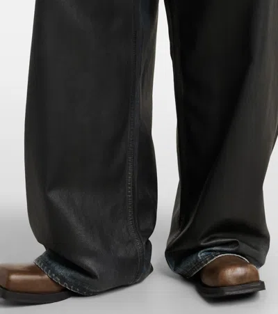 Acne Studios 2023 Mid-rise Wide-leg Coated Jeans In Black