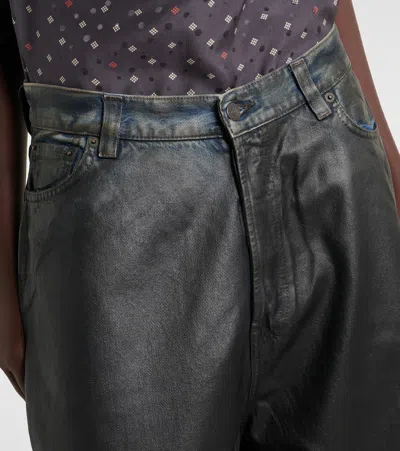 Acne Studios 2023 Mid-rise Wide-leg Coated Jeans In Black