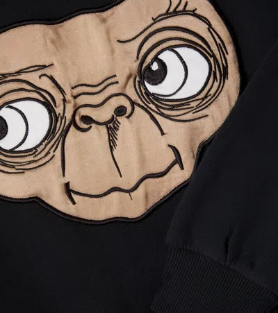 Mini Rodini E. T. Patch-applique Cotton Sweatshirt In Black