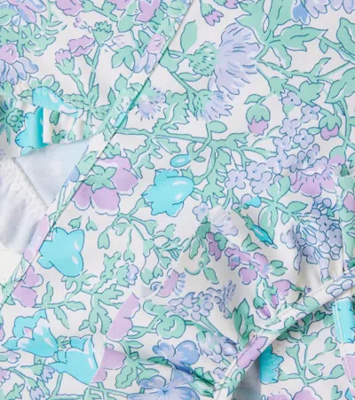 Bonpoint Ruffled Floral Bikini In Blue