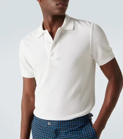 Tom Ford White Solid Shirt Collar Polo In White