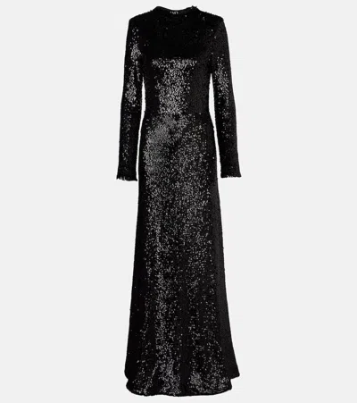 Simkhai Beatrice Sequined Gown In Black