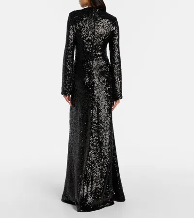 Simkhai Beatrice Sequined Gown In Black