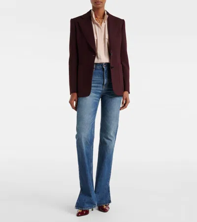 Chloé Suits Sigle Breasted Blazer Jackets Bordeaux In Burgundy