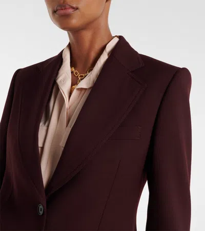 Chloé Suits Sigle Breasted Blazer Jackets Bordeaux In Burgundy