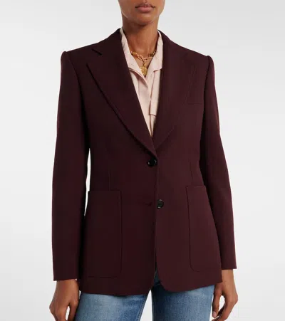 Chloé Suits Sigle Breasted Blazer Jackets Bordeaux In Burgundy