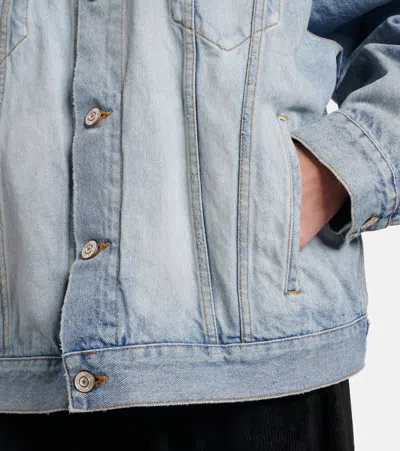 Balenciaga Collared Regular Jacket Long Sleeves Pockets In Blue