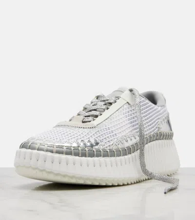 NAMA金属感效果厚底运动鞋