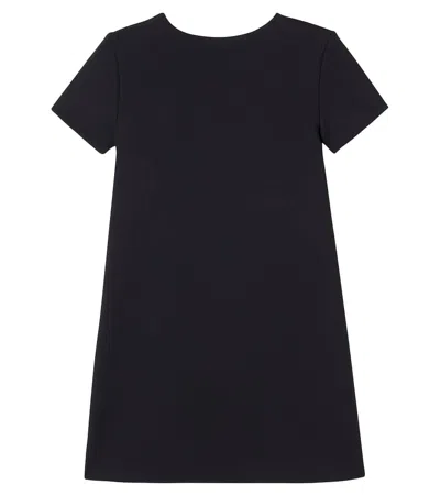 Versace Logo Jersey Dress In Black