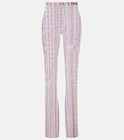 Missoni Zigzag High-rise Slim Pants In Pink