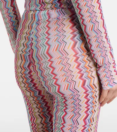 Missoni Zigzag High-rise Slim Pants In Pink