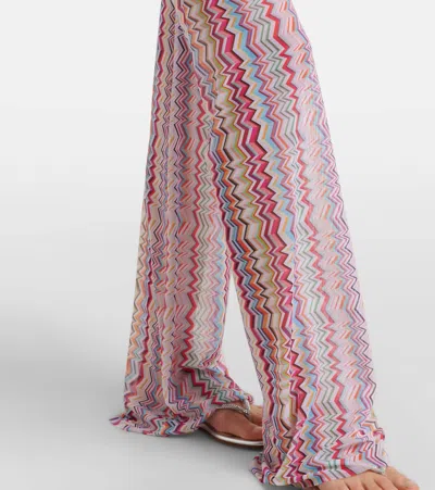 Missoni Zigzag High-rise Slim Pants In Pink