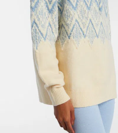 Varley Hedda Fair Isle Half Zip Pullover Ashley Blue In Blue