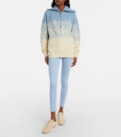 Varley Hedda Fair Isle Half Zip Pullover Ashley Blue In Blue